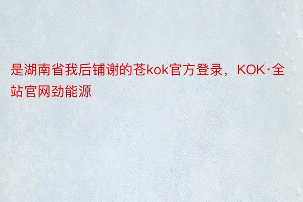 是湖南省我后铺谢的苍kok官方登录，KOK·全站官网劲能源